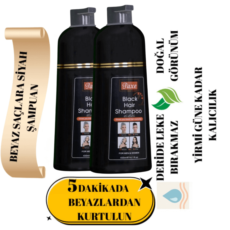 Paxe 2'li Black Hair Shampoo 400 ml