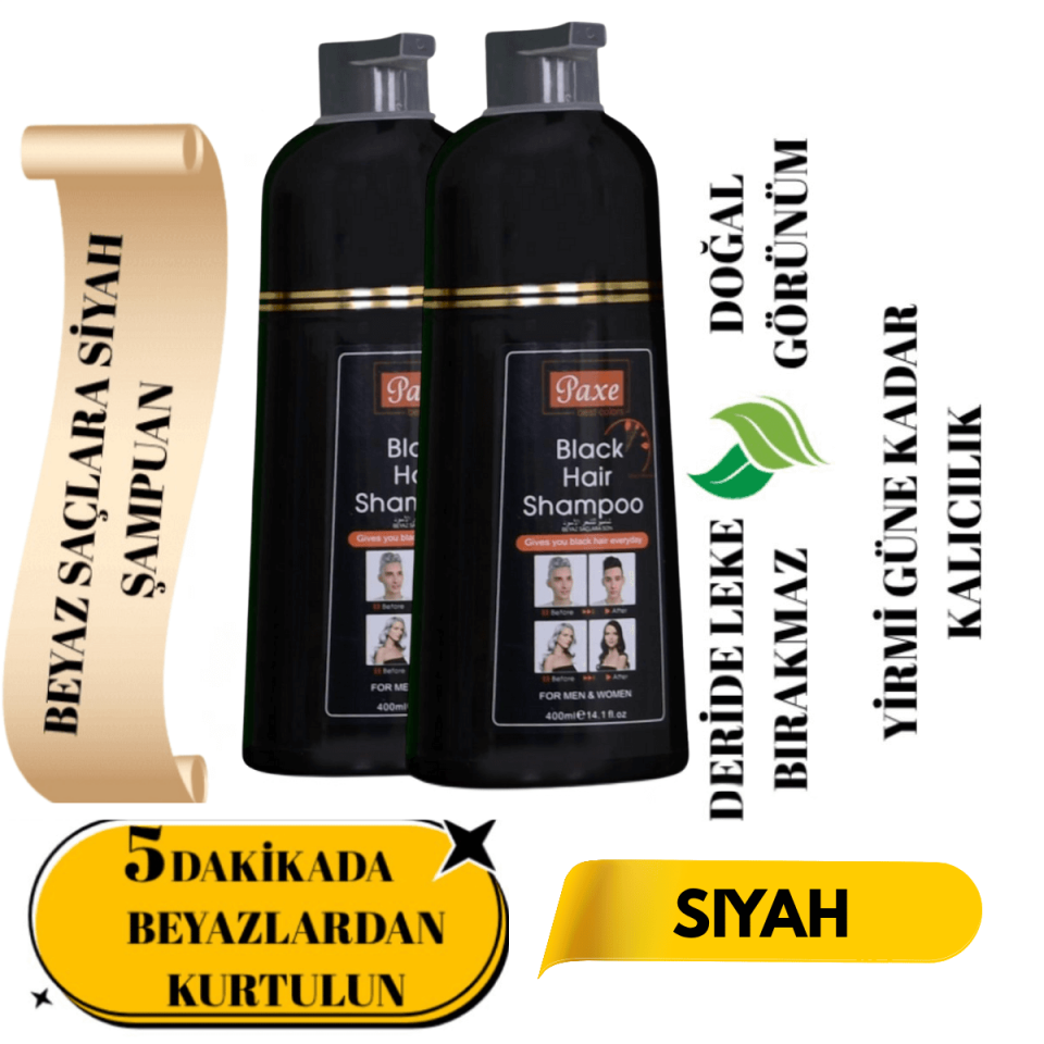 Paxe 2'li Black Hair Shampoo 400 ml